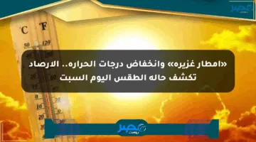 «أمطار غزيرة» وانخفاض درجات الحرارة.. الأرصاد تكشف حالة الطقس اليوم السبت